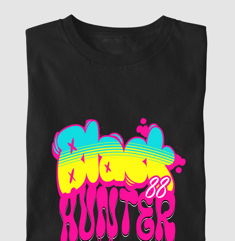 camiseta infantil grafite black hunter