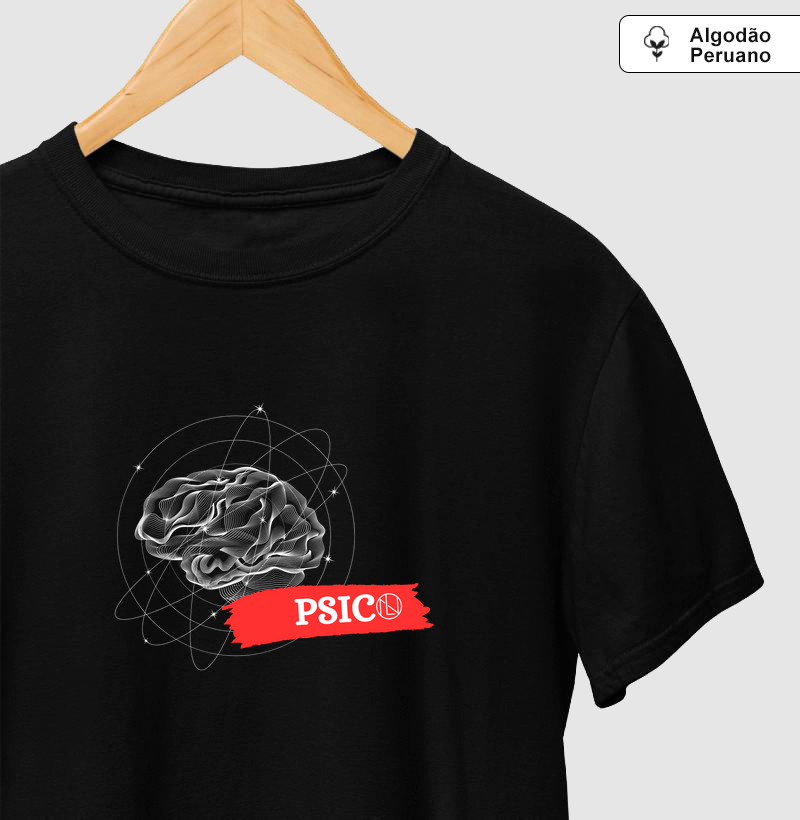 Camiseta algodão peruano Psicólogo Cérebro 