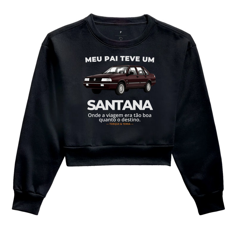 Meu pai teve um  - SANTANA - vinho - Cropped Moletom
