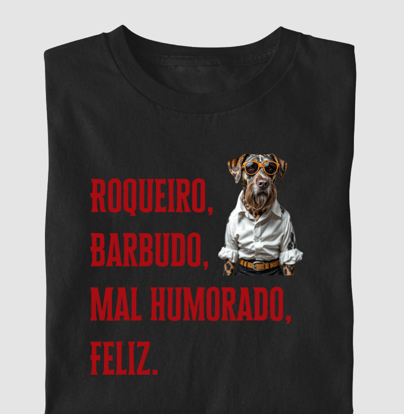 Roqueiro, barbudo, mal humorado e feliz - Schnauzer