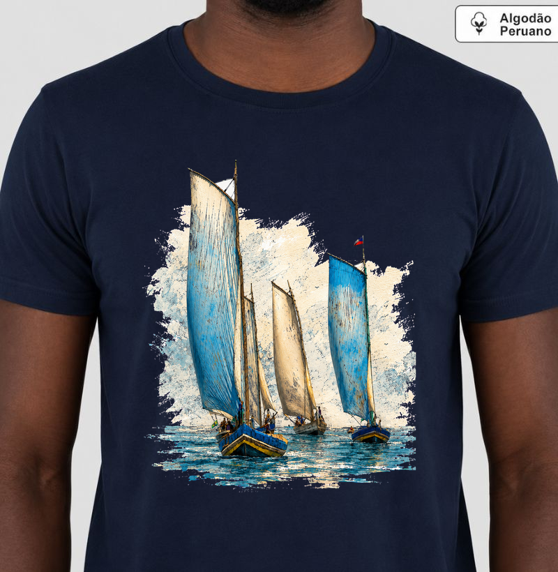 Trinca de Saveiros - Camiseta Algodão Peruano