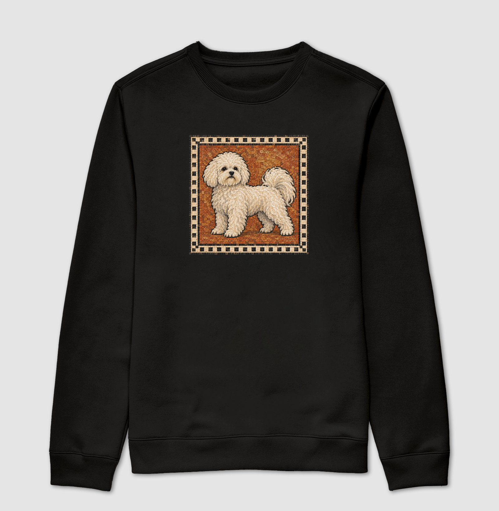 Cachorro em Mosaico Romano - Suéter Moletom