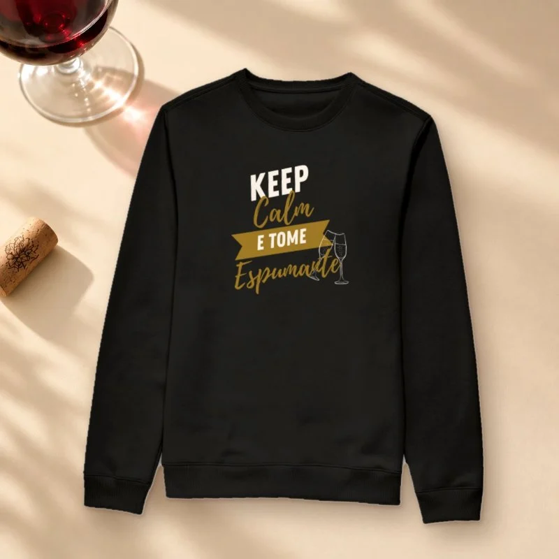 Camiseta Keep Calm e Tome Espumante - Suéter Moletom