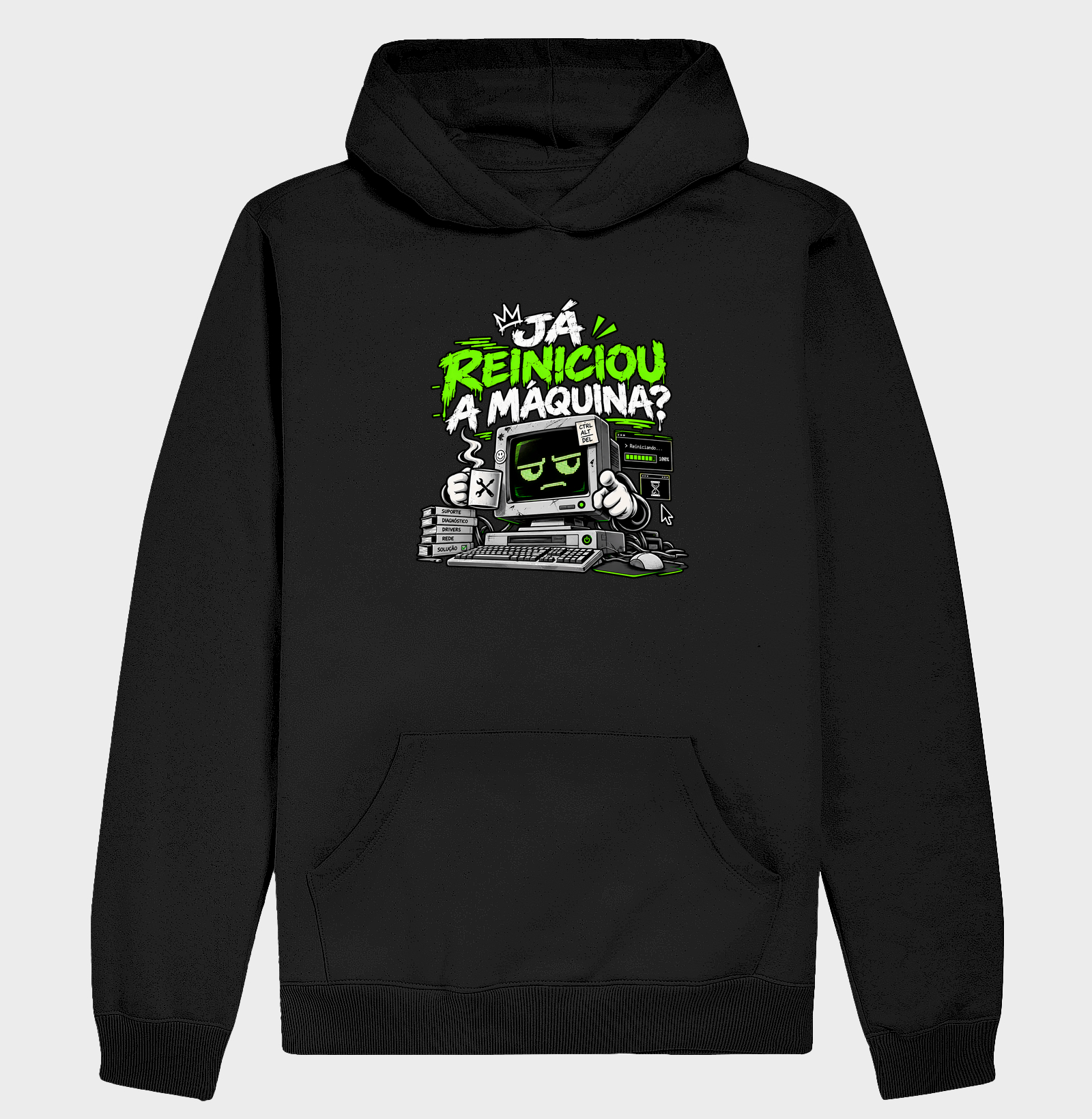 Já Reiniciou a Máquina? | Humor TI e Suporte - Hoodie Moletom