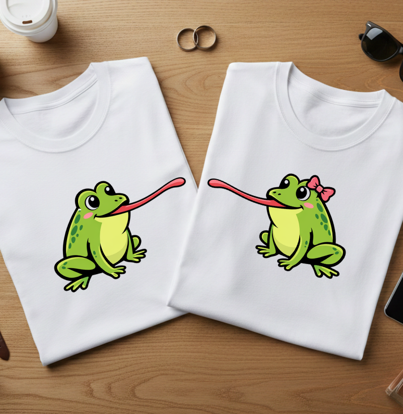 Camiseta Casal “Sapo Love” – Língua Conectada #206