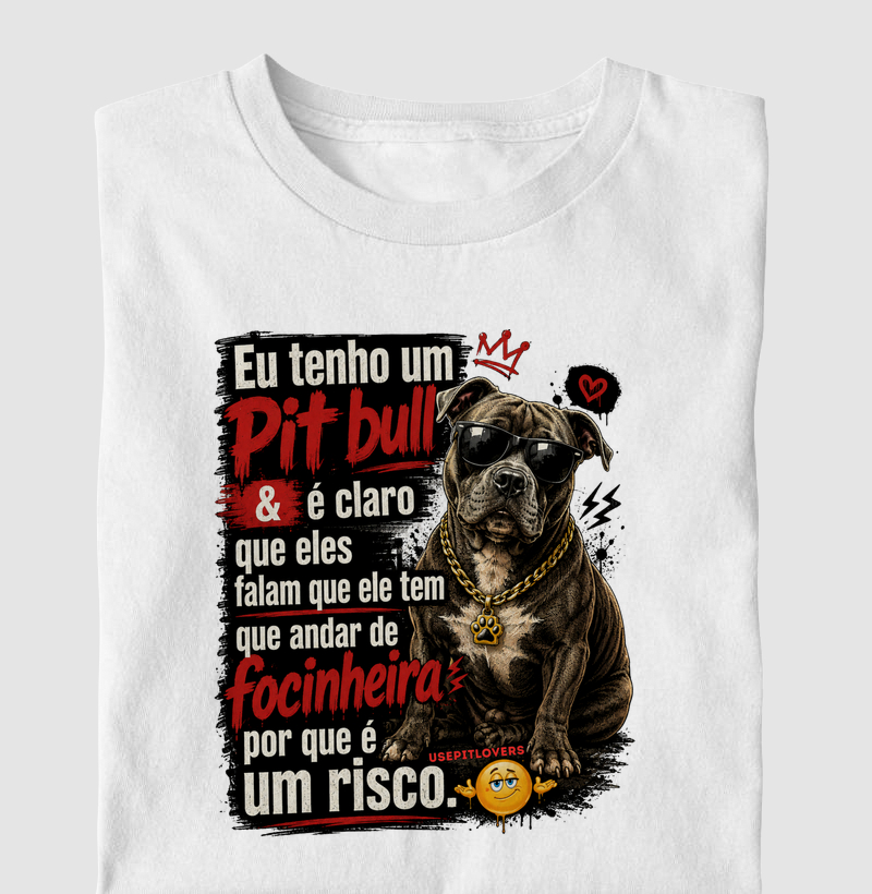EU TENHO UM PITBULL E É CLARO QUE ELES FALA QUE ELE TEM QUE ANDAR DE FOCINHEIRA  POR QUE É UM RISCO.