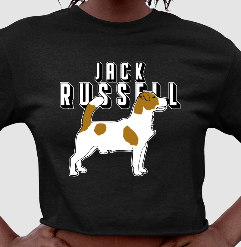 Camiseta Cropped Jack Russell Pelo Curto