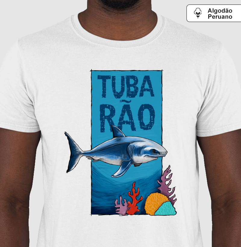 Camiseta Algodão Peruano O Tubarão