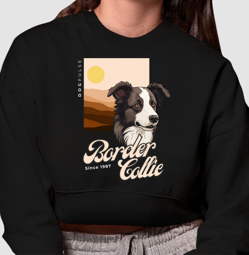 Cropped Moletom Border Collie Busto Dog Pulse