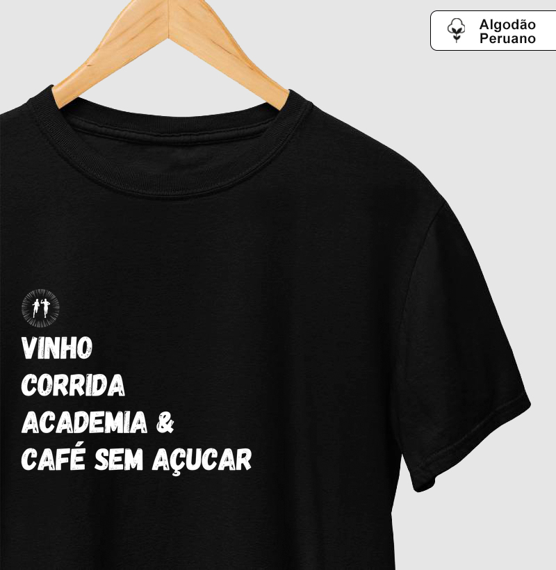 Vinho, corrida, academia - v2 - Camiseta Algodão Peruano