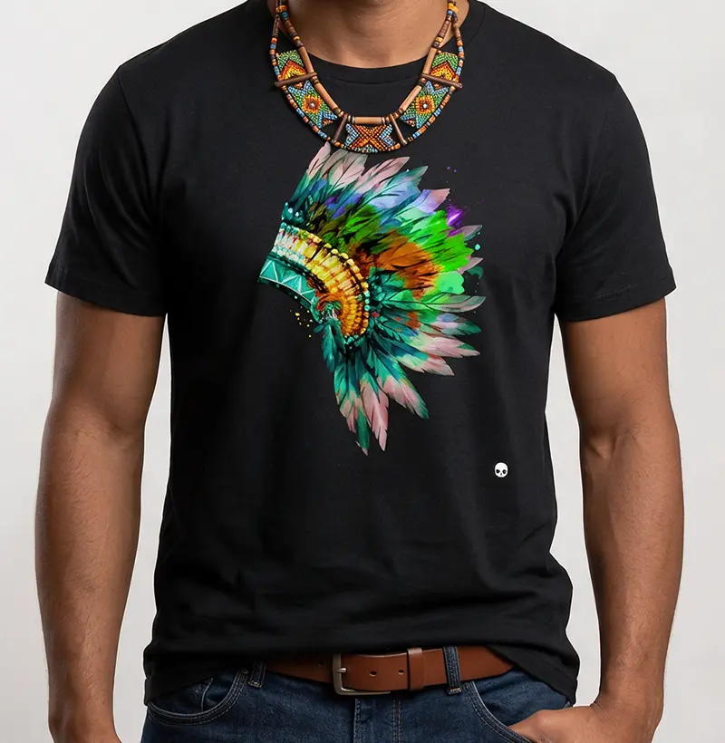 Camiseta Umbanda Cocar Caboclo