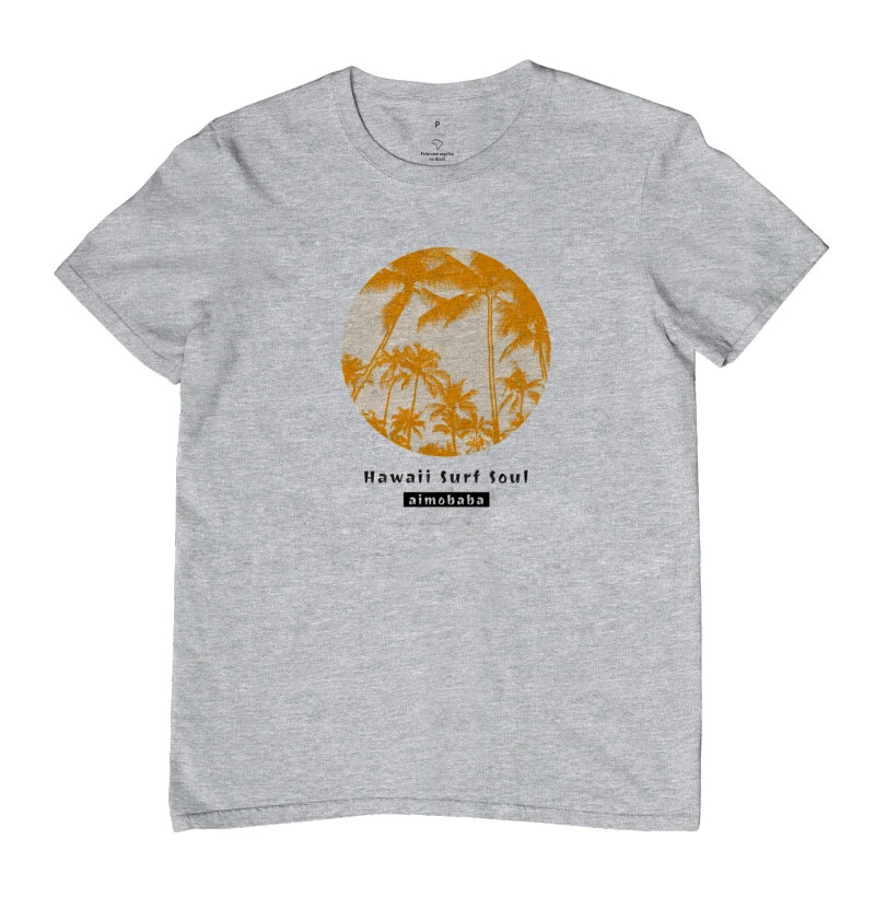 Camiseta Aimobaba Hawaii Surf Soul masculina cinza mescla