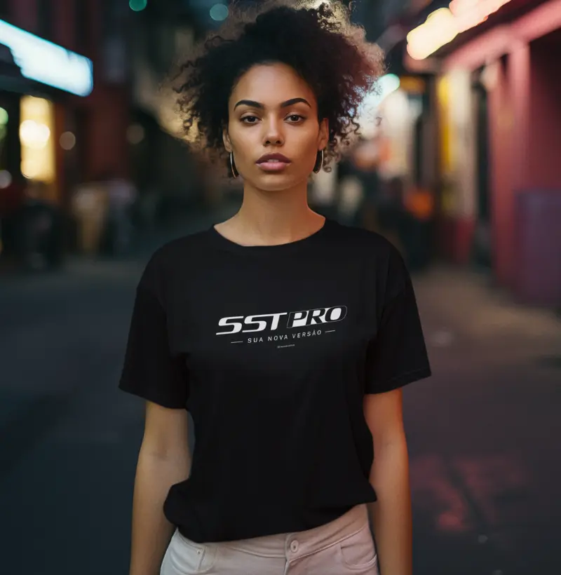 T-Shirt Feminina Preta - SST PRO