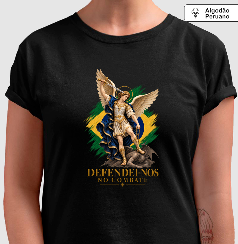 Defendei-nos no Combate - Algodão Premium - Camiseta Algodão Peruano