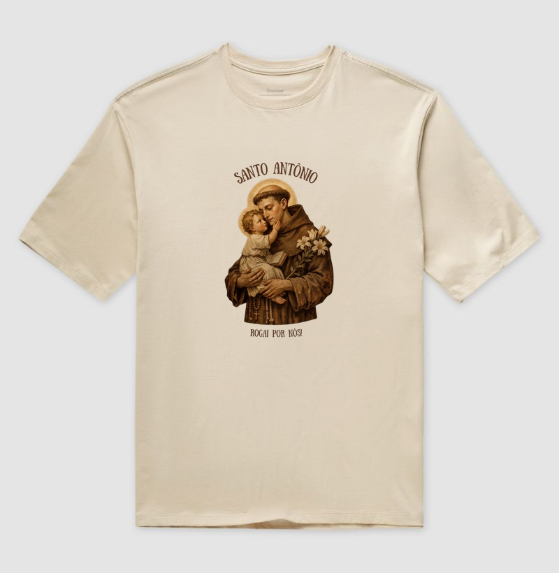 Camiseta Oversized Santo Antônio Rogai Por Nós