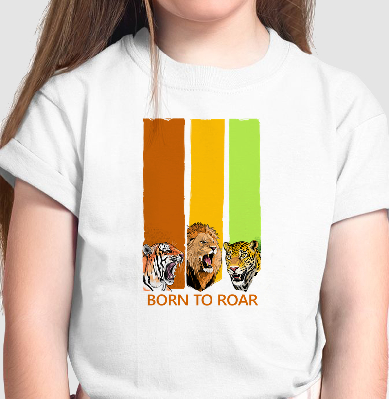 Camiseta Infantil Born to Roar (Nascido para Rugir) - Camiseta Infantil