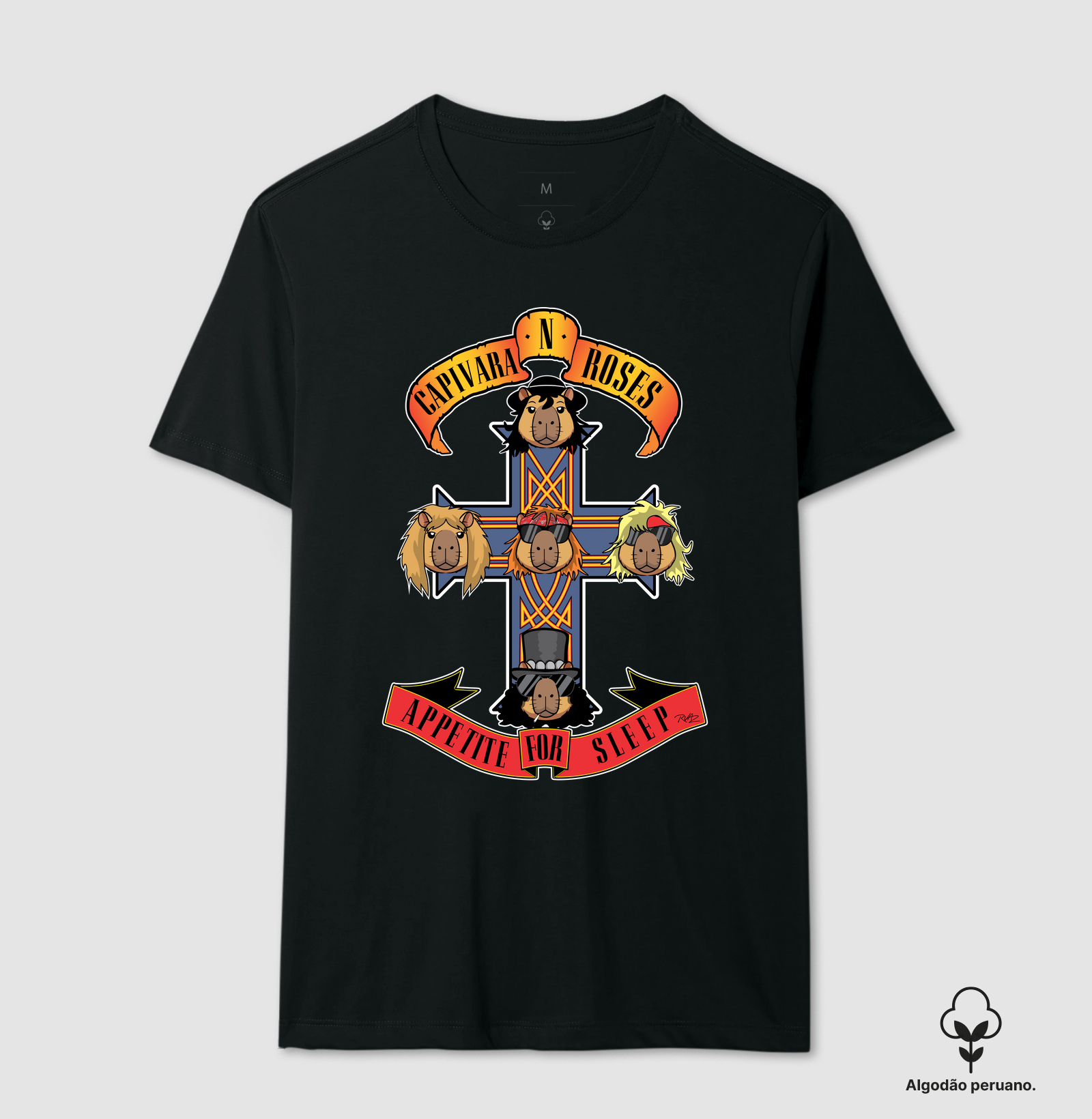 Camiseta Capivara N Roses - Camiseta Algodão Peruano
