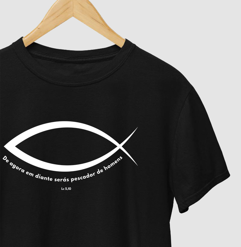 Camiseta Básica de Algodão "Lc 5,10"