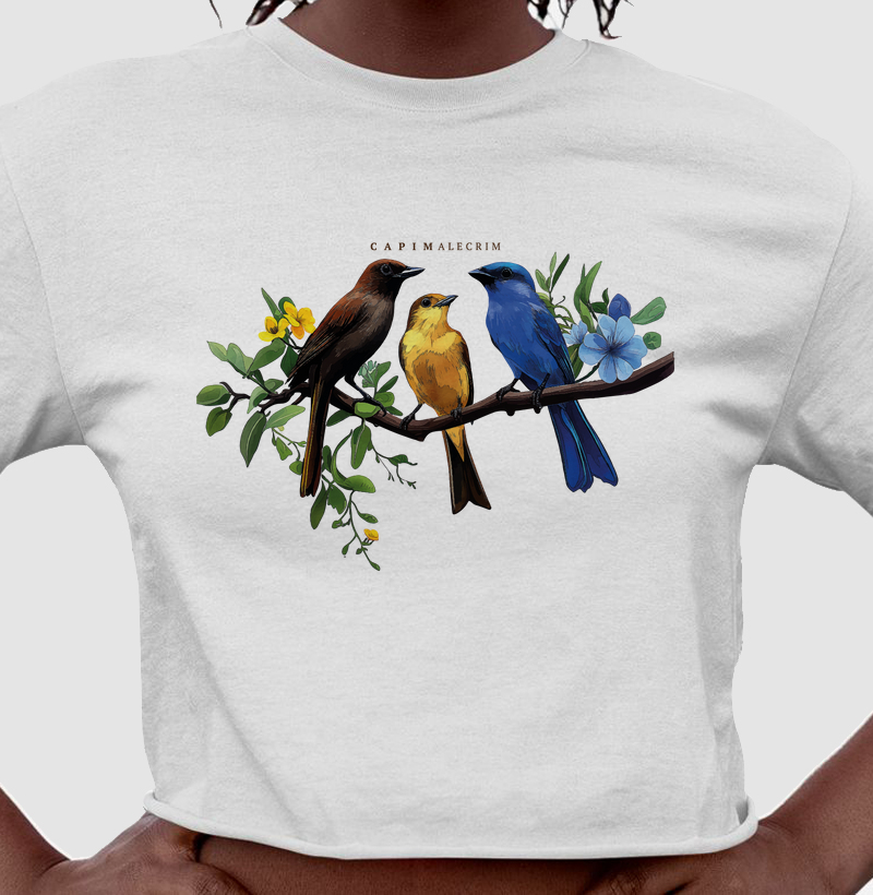 Cropped Sabiá Canário e Azulão