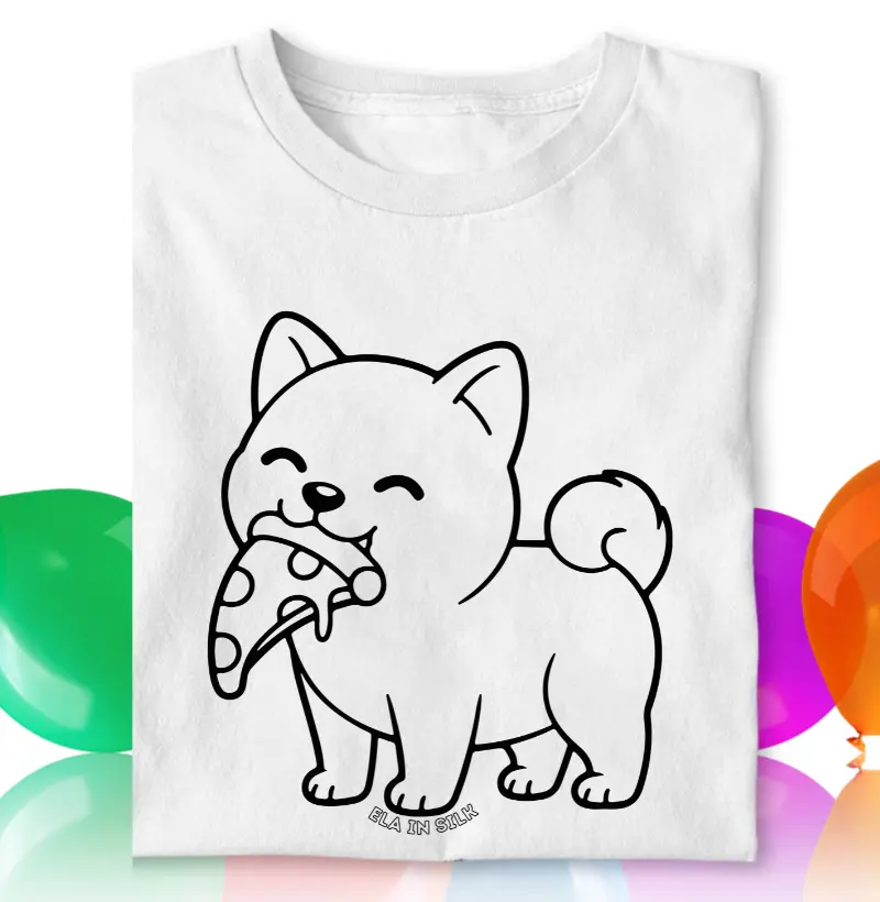 Colored Fun - Gatinho comendo Pizza