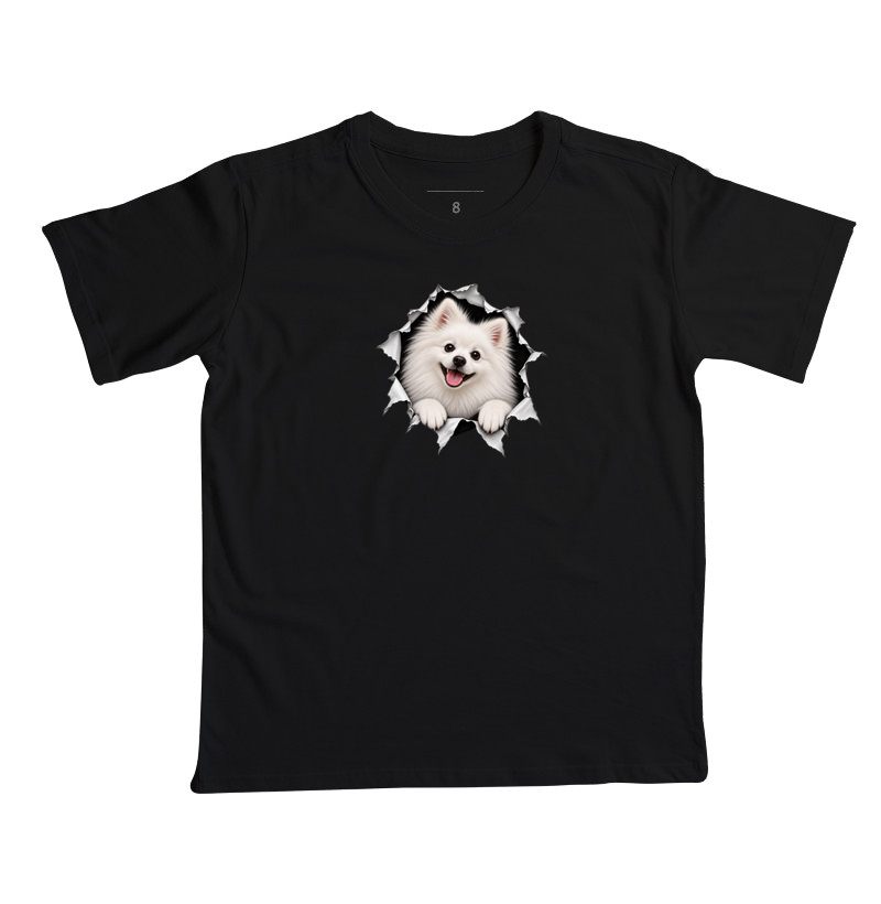 Pomerânia (Spitz Alemão) Saindo da Camisa - Camiseta Infantil