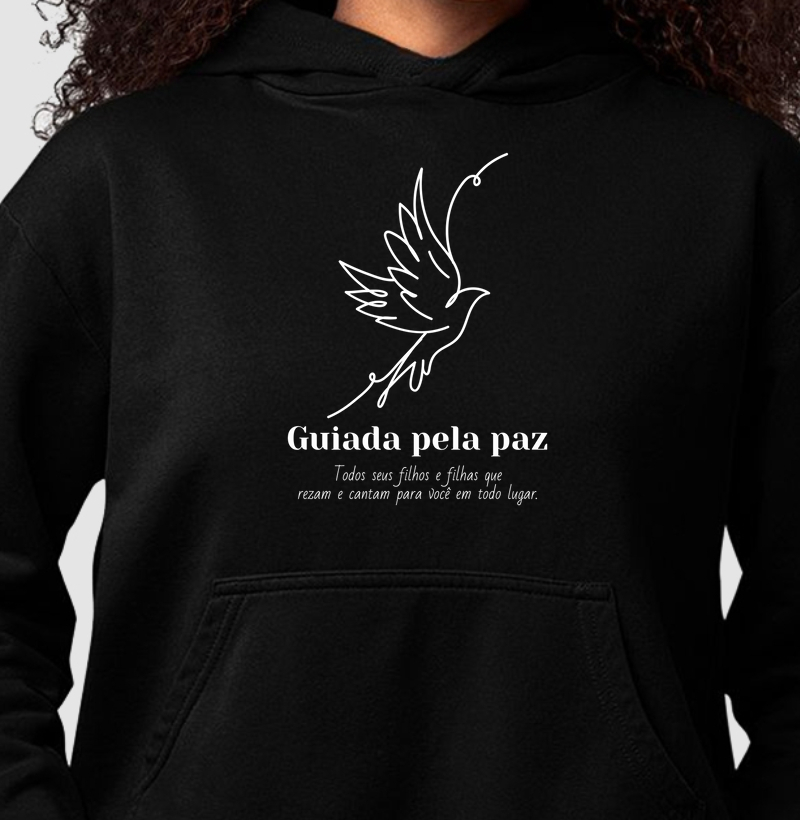 Moletom Hoodie Slim Feminino Guiada Pela Paz