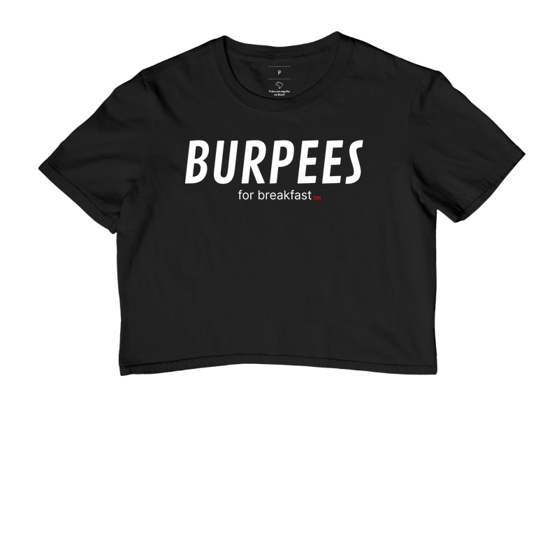 Camisa crossfit - BURPEES for breakfast - LOGO BRANCO TRENO.