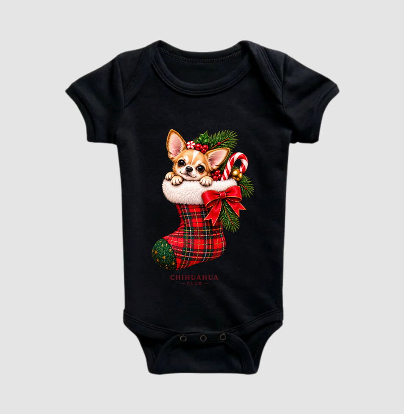 Meia Natalina  - Body Infantil