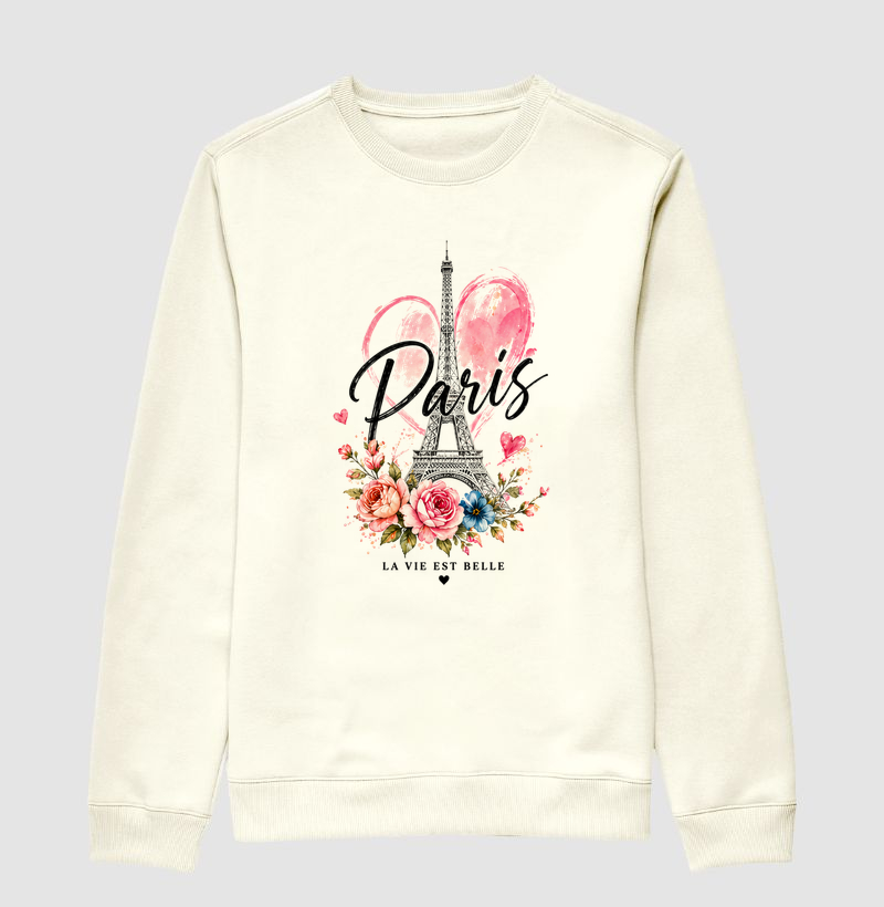 Flores em Paris - Suéter Moletom