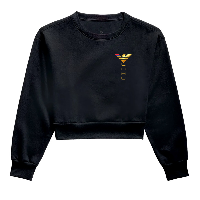 A estampa LAHU GOLD representa muito mais do que um símbolo. Ela traduz a mentalidade de quem acredita no próprio potencial e nunca deixa de evoluir. - Cropped Moletom