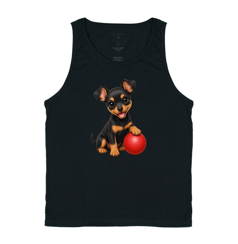 Pinscher Preto - Desenho Animado - Regata