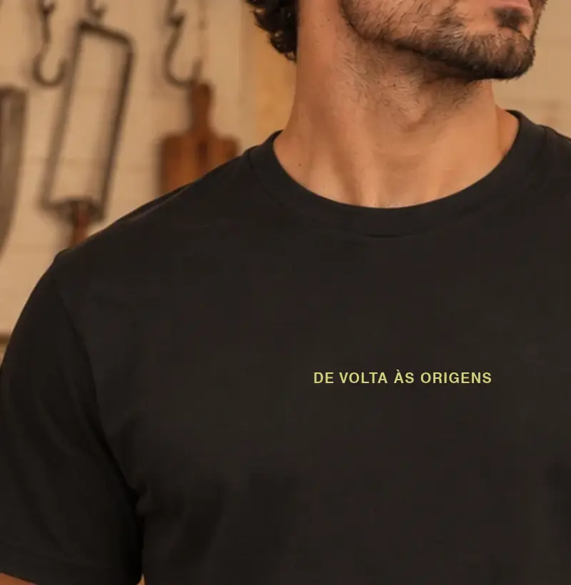 Camiseta De Volta às Origens. Algodão Peruano.