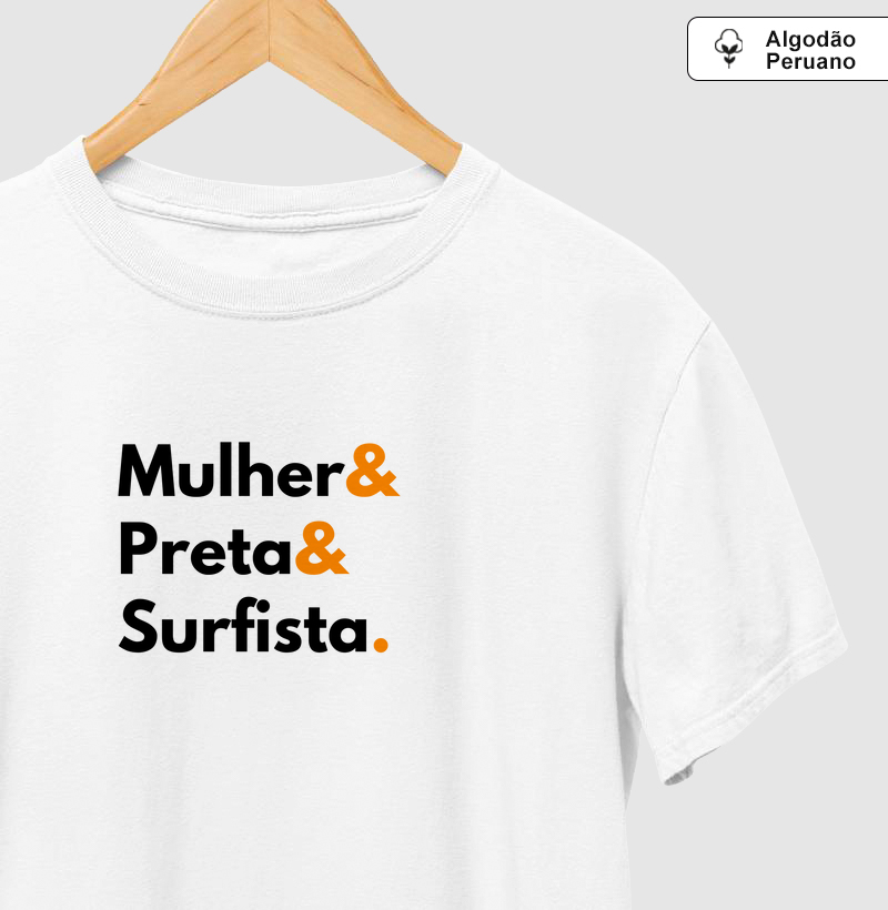 Mulher, preta e surfista