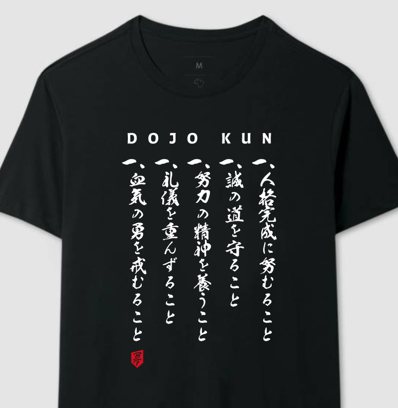 BF - Dojo Kun Kanji Branco