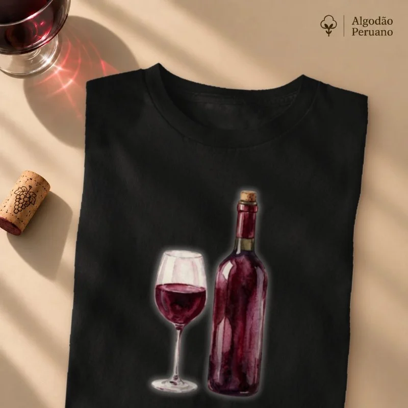 Camiseta Vinho Tinto - Camiseta Algodão Peruano