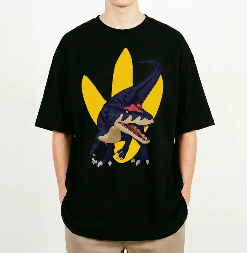 Camiseta Dinossauro Oversized Alossauro Algodão Premium Dinoloco