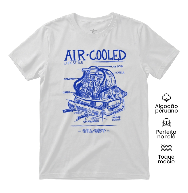 Aircooled Lifestyle - Camiseta Algodão Peruano