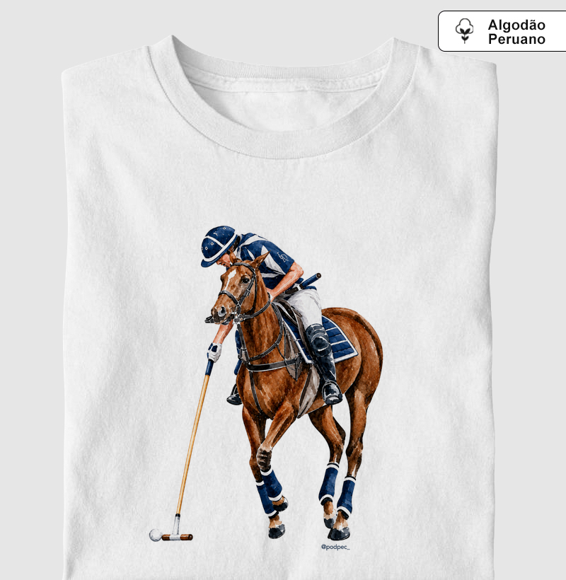 Polo - Blue&White (Castanho) - Camiseta Algodão Peruano