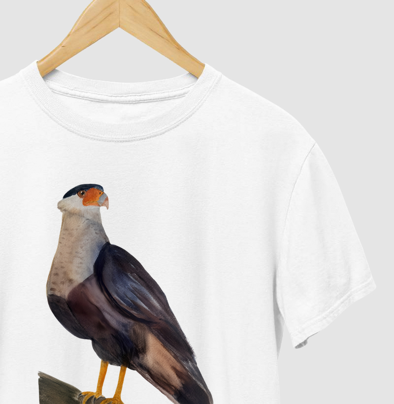 Camiseta Carcará – Aves do Brasil - Camiseta