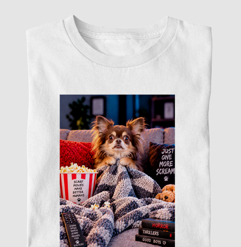🍿👻 Scary Movie Night — Chihuahua Chocotan Edition 🐶🖤