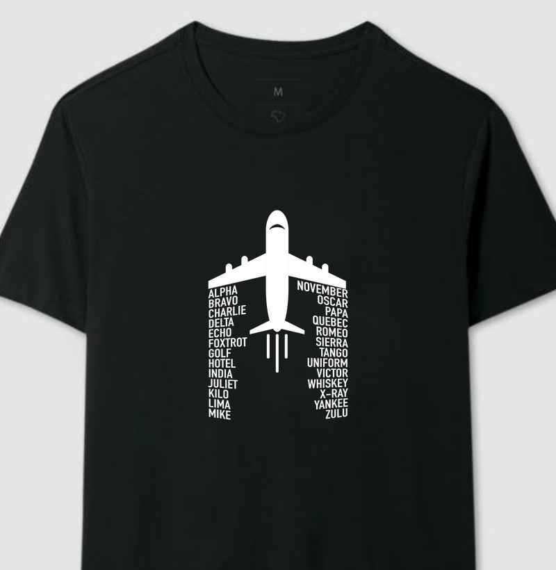 Camiseta Alfabeto Fonético unissex