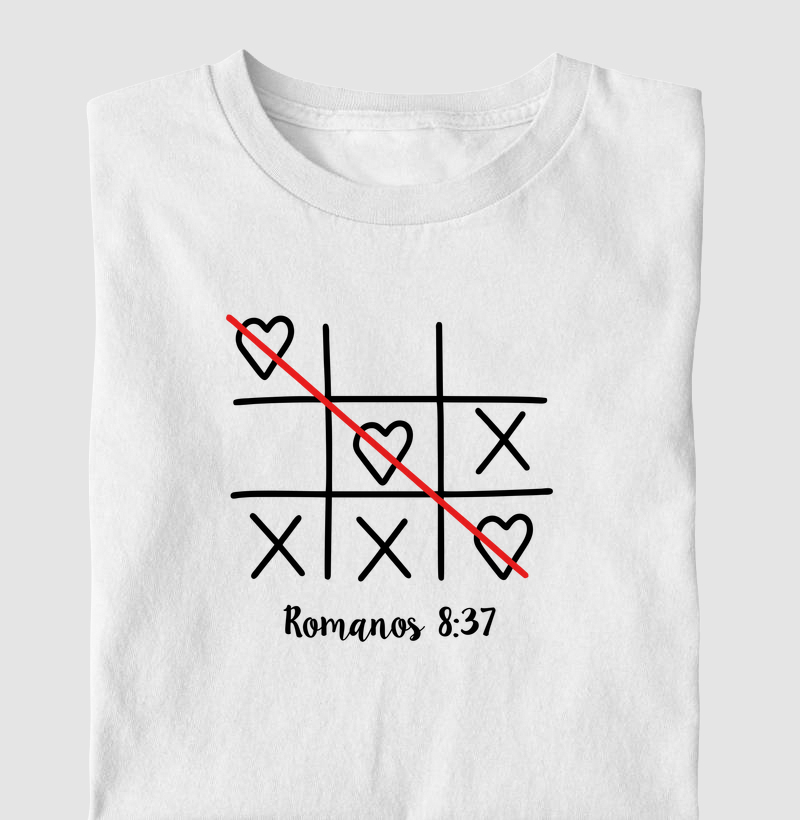 Camiseta jogo da velha Romanos 8:37