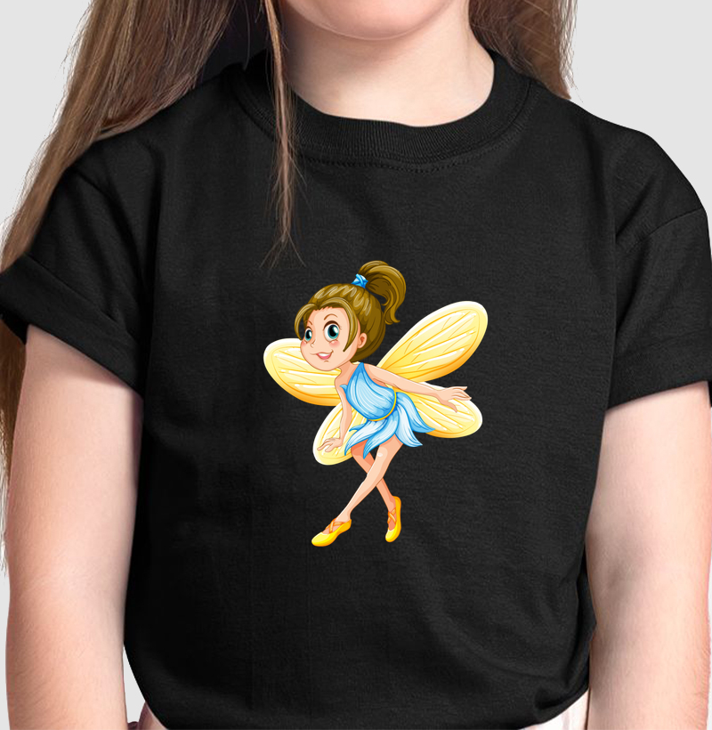Camiseta Infantil Fadinha Encantada. Coleção Kids. Meninos e Meninas. Algodão Premium.