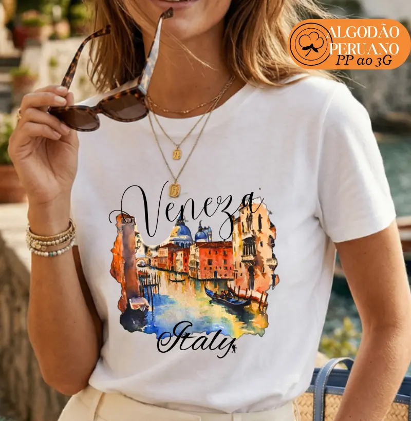 Camiseta Veneza Aquarela Vintage – Fashion Travel Itália | Excursionista