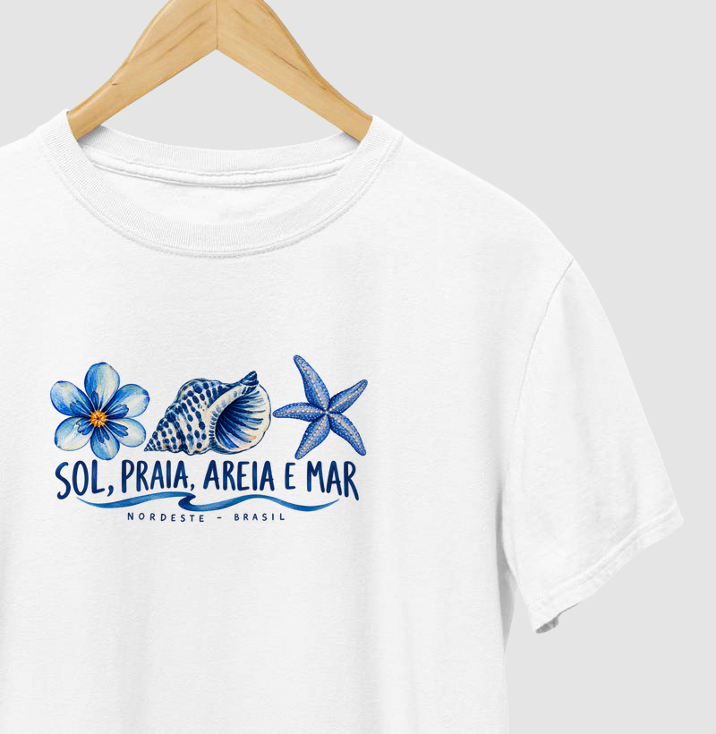 Camiseta Sol, Praia , Areia e Mar | OxenteWear