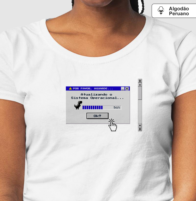 ⚙️Camiseta Atualizando 51% | —> USE o CUPOM "DINO20" (Unissex) 
