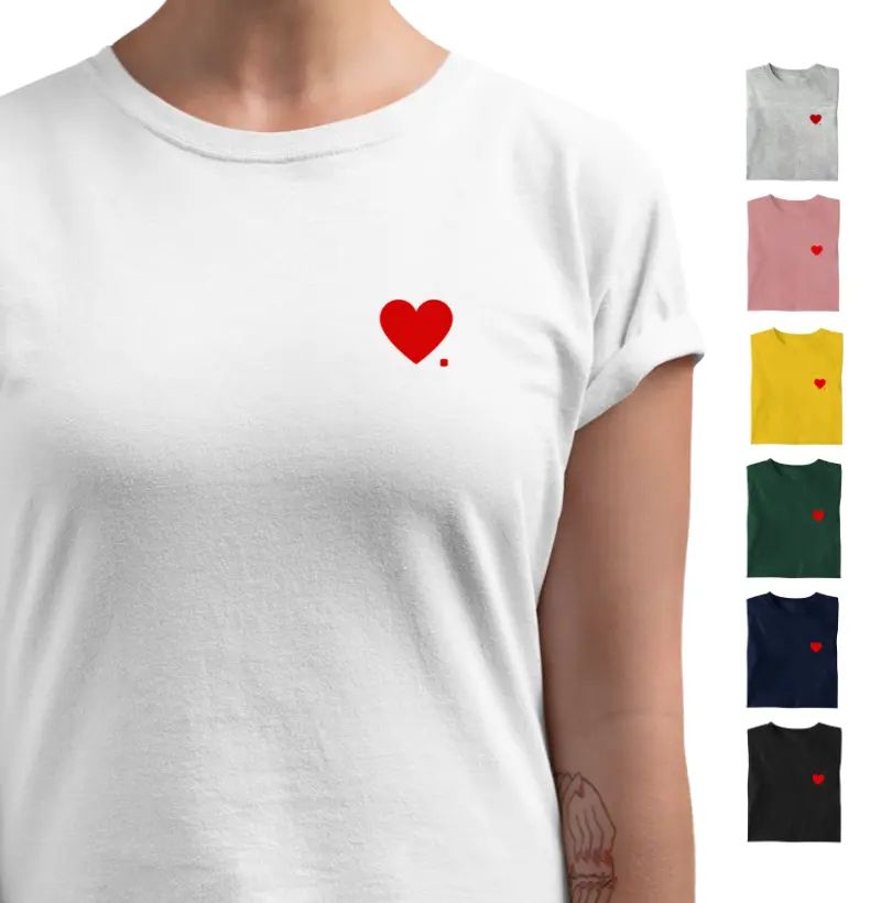 Pelo coração e ponto [estampa vermelha]