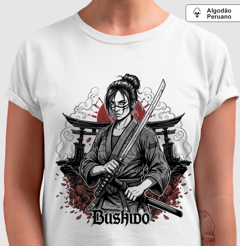 Samurai Woman - Bushido - Algodão Peruano