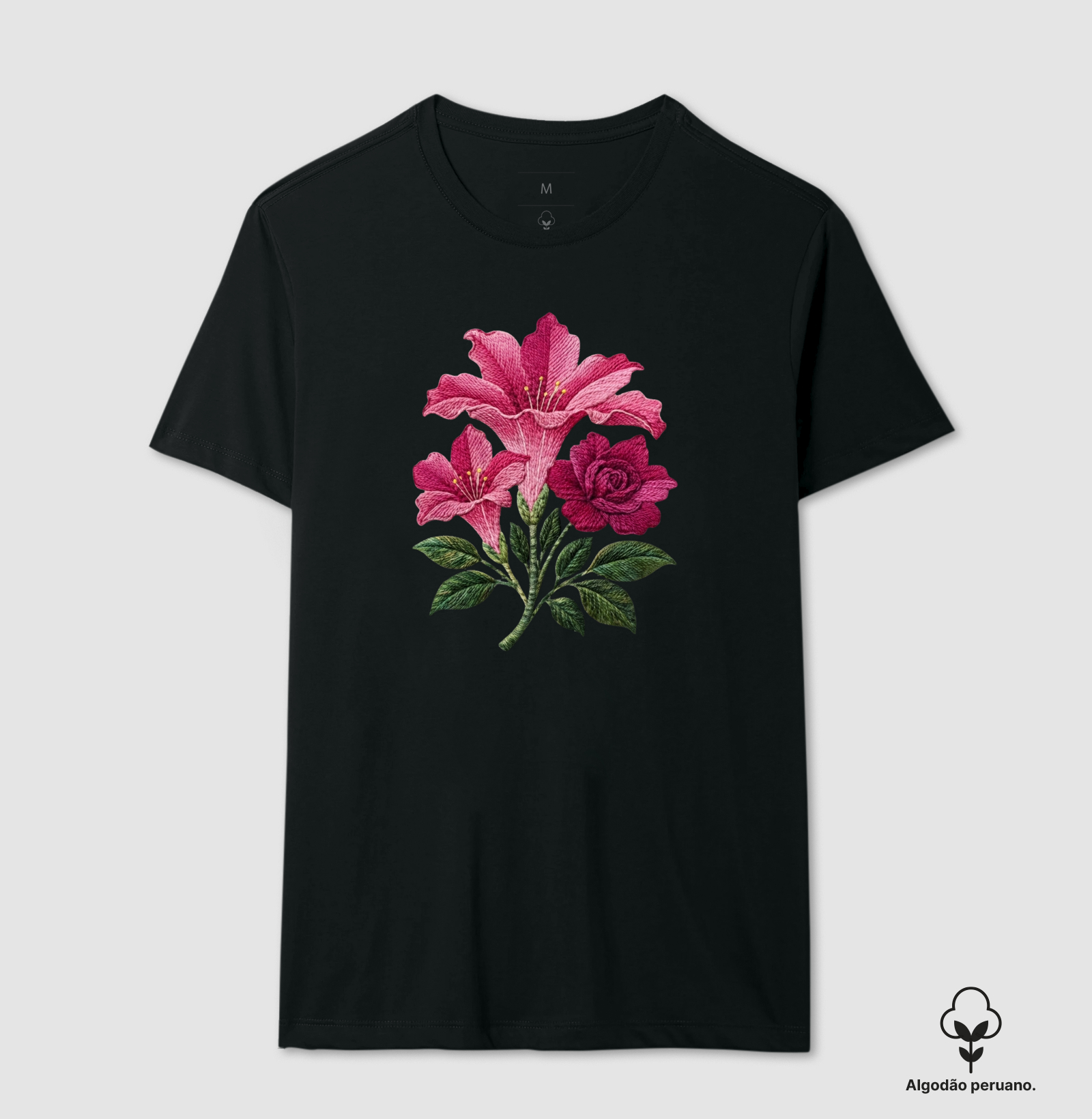Rosa Carmim - Camiseta Algodão Peruano