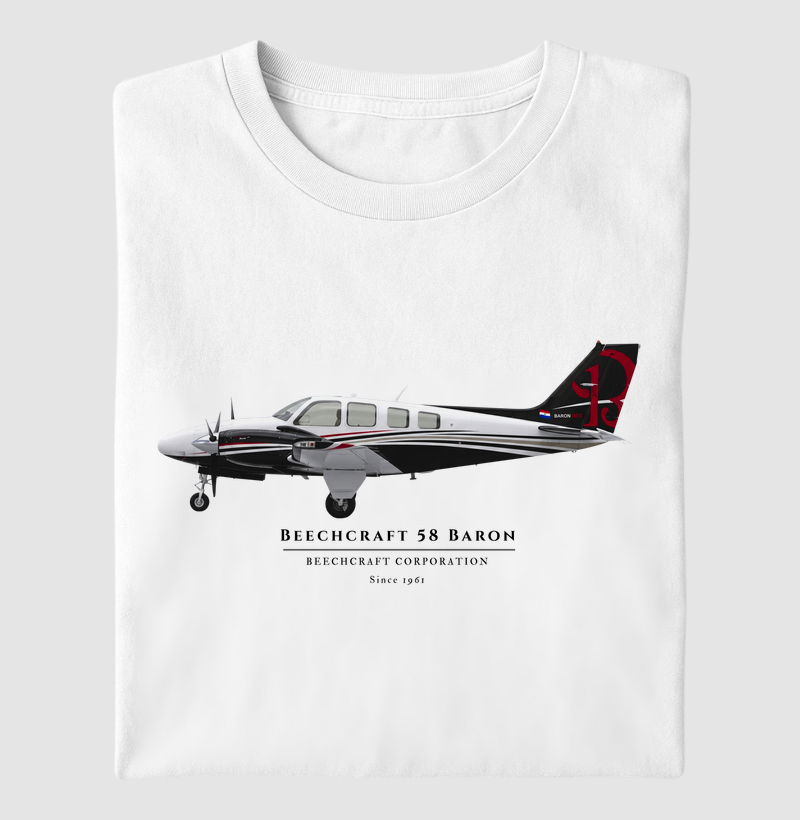 Beechcraft Baron 58 - Profile - Camiseta